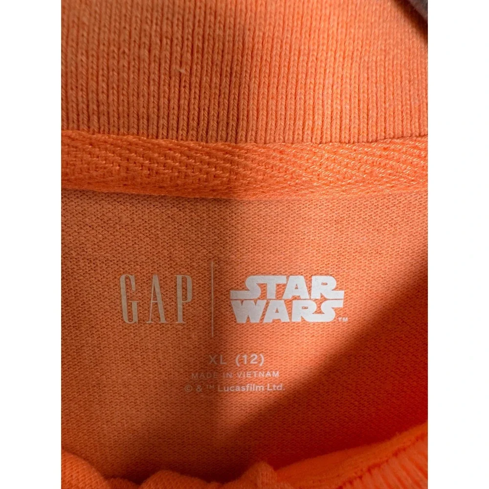 Gap Kids‎ Star Wars Chewbacca Orange Polo Shirt XL 12 Short Sleeve Embroidered